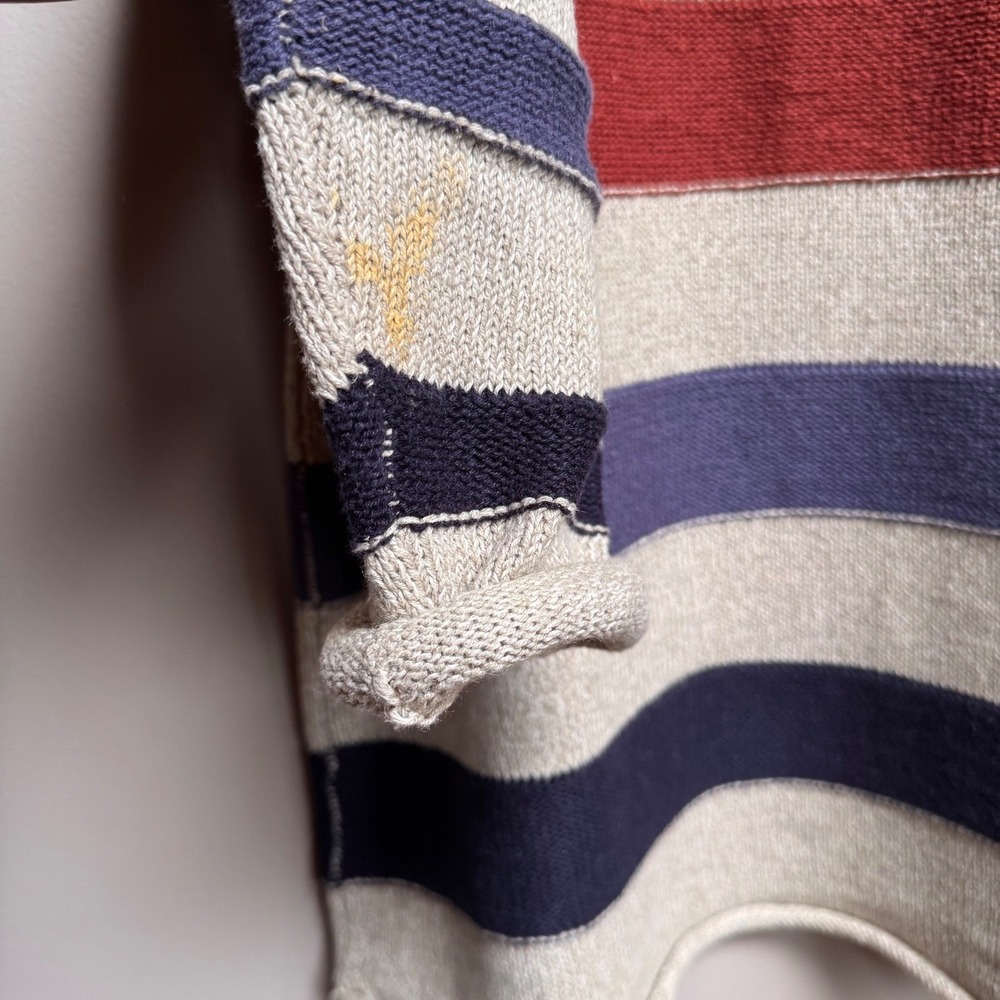 Vintage Boundary Waters‎ Striped Knit Sweater Women Size M Ramie Cotton Cabin - Picture 7 of 8